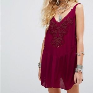 Free People Delphine Embellished Slip Dress M